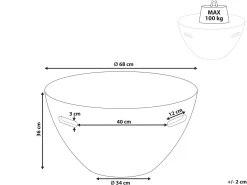 Beliani Tavolino da caffè VICARELLO 68 cm 68 cm Effetto travertino Beige