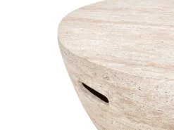 Beliani Tavolino da caffè VICARELLO 68 cm 68 cm Effetto travertino Beige