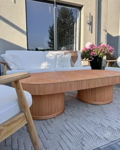 Discount Beliani AIROLE 150 cm 70 cm Rattan Marrone