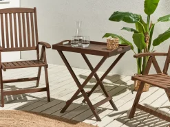 Clearance Beliani AMANTEA Legno d'acacia scuro Pieghevole Marrone