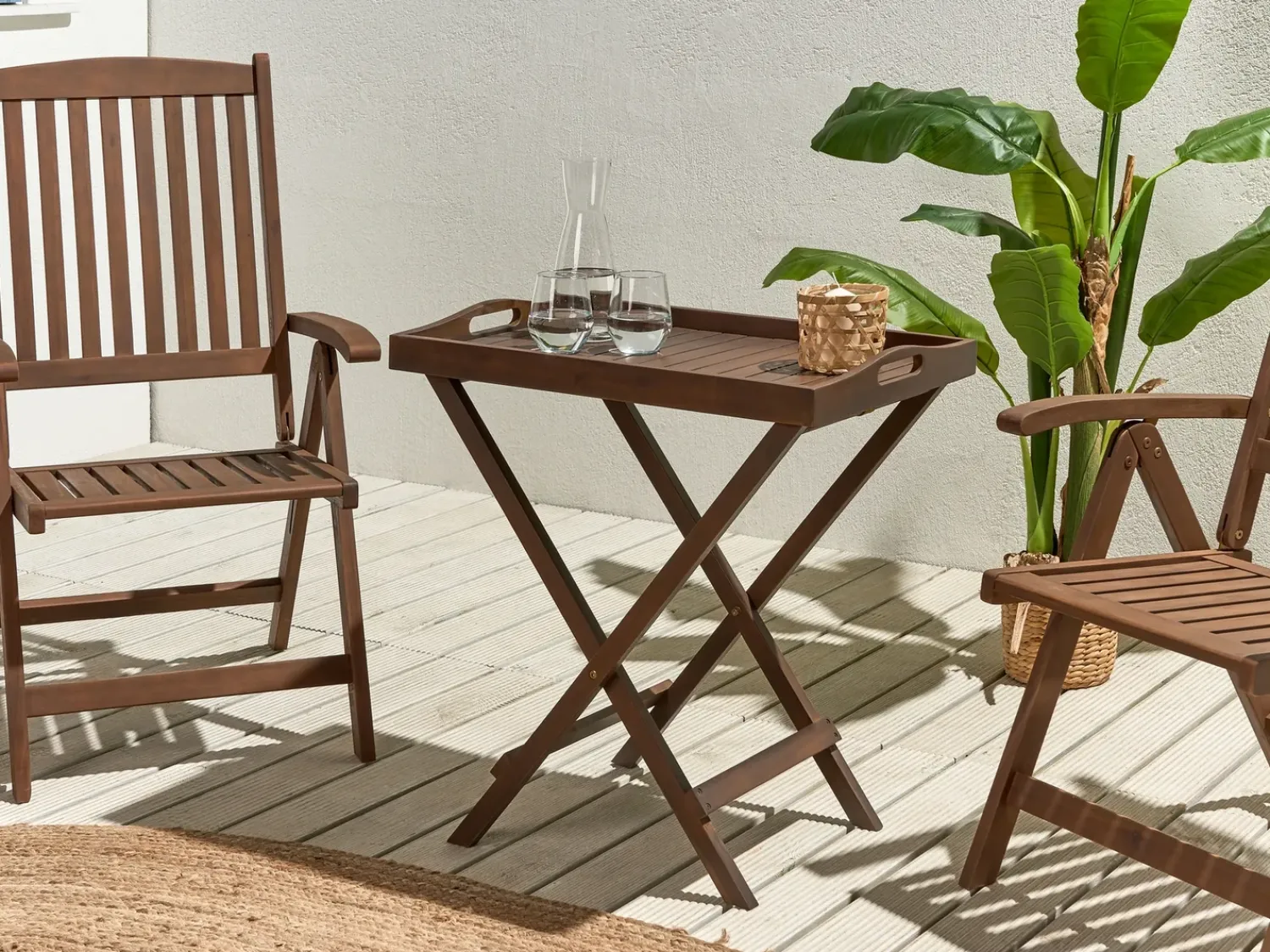 Clearance Beliani AMANTEA Legno d'acacia scuro Pieghevole Marrone