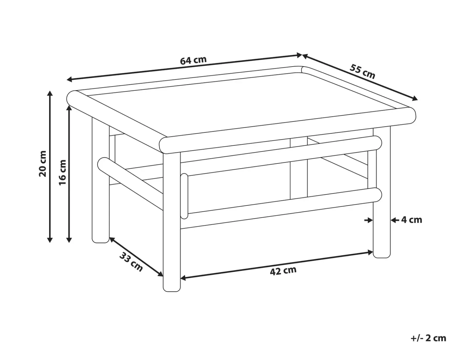 Sale Beliani Tavolino da giardino CERRETO 55 cm 64 cm Bambù Marrone