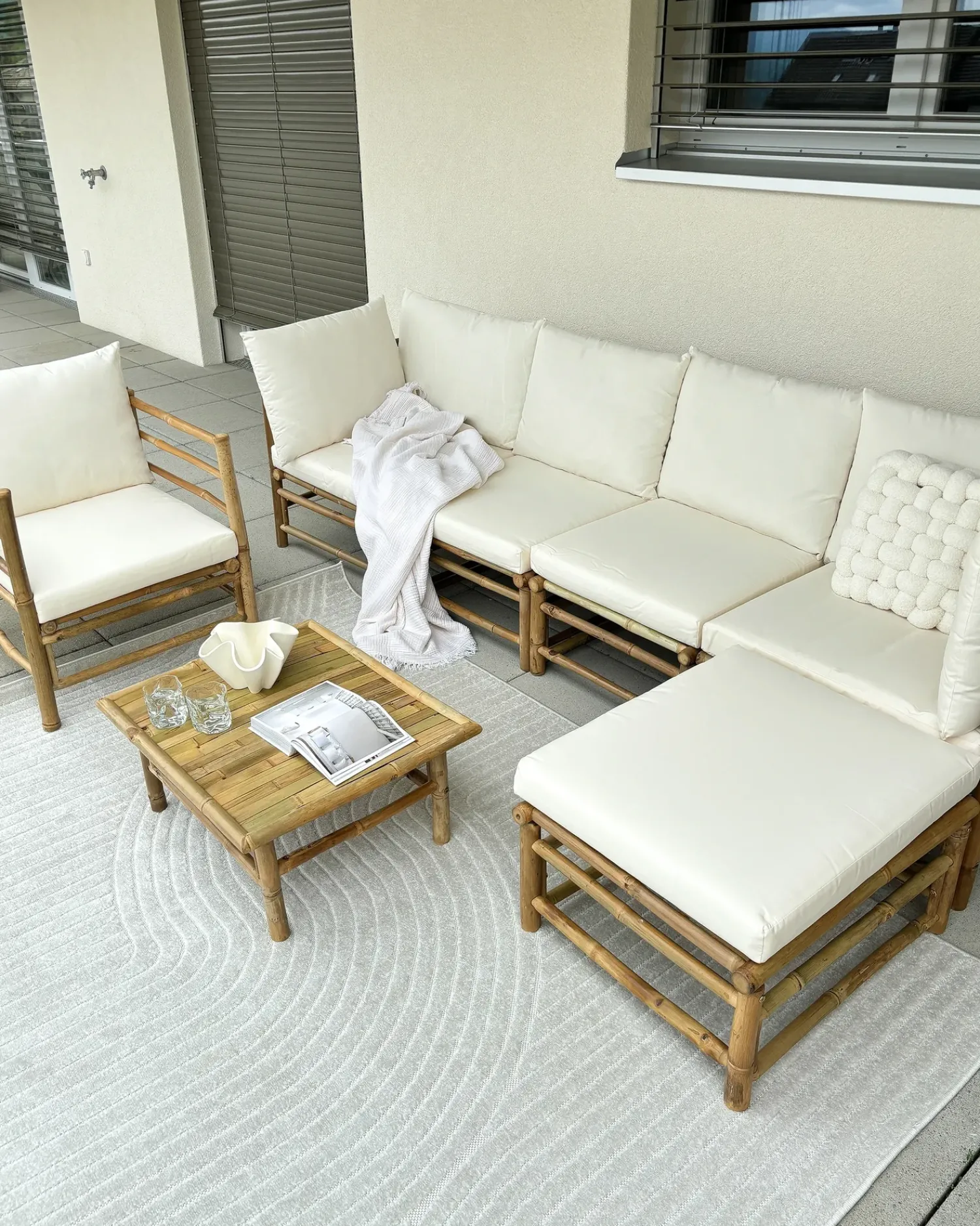 Sale Beliani Tavolino da giardino CERRETO 55 cm 64 cm Bambù Marrone