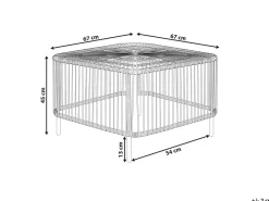 New Beliani CESENATICO 67 cm 67 cm Rattan Naturale Naturale Nero