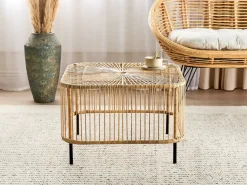 New Beliani CESENATICO 67 cm 67 cm Rattan Naturale Naturale Nero