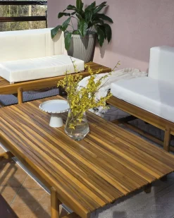 Hot Beliani GIAVENO 145 cm 79 cm Legno d'acacia Marrone