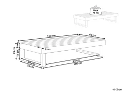 Outlet Beliani MARETTIMO 60 cm 110 cm Legno di acacia certificato Marrone