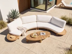 Sale Beliani NUMANA 140 cm 70 cm Legno d'acacia chiaro Marrone