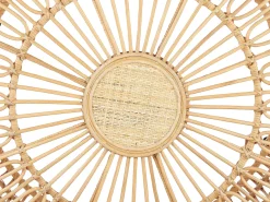 Best Beliani Tavolino da giardino RANDAZZO 85 cm 85 cm Rattan Marrone chiaro Beige Naturale