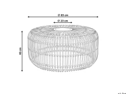 Best Beliani Tavolino da giardino RANDAZZO 85 cm 85 cm Rattan Marrone chiaro Beige Naturale