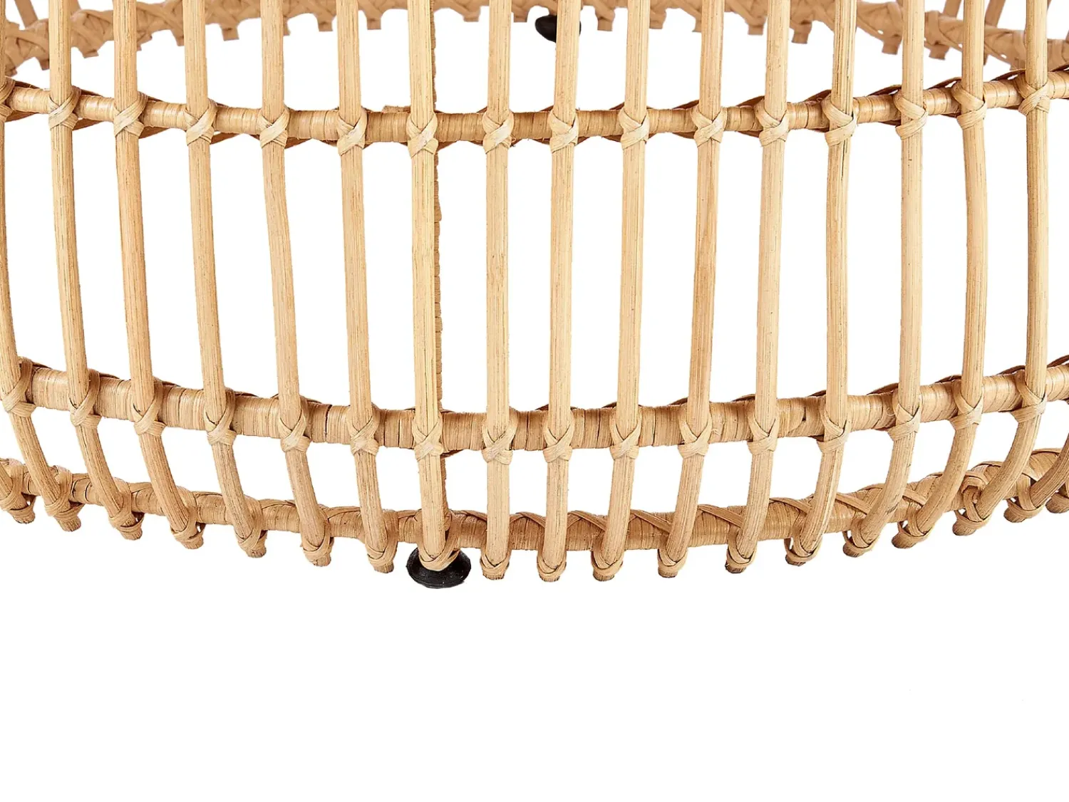 Best Beliani Tavolino da giardino RANDAZZO 85 cm 85 cm Rattan Marrone chiaro Beige Naturale