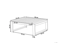 Outlet Beliani TIMOR 90 cm 75 cm Legno di acacia certificato scuro Marrone