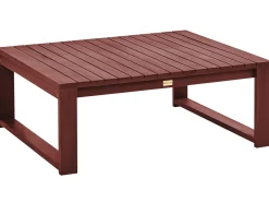 Sale Beliani Tavolino da giardino TIMOR 90 cm 75 cm Legno d'acacia Rosso scuro Marrone
