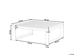 Sale Beliani Tavolino da giardino TIMOR 90 cm 75 cm Legno d'acacia Rosso scuro Marrone
