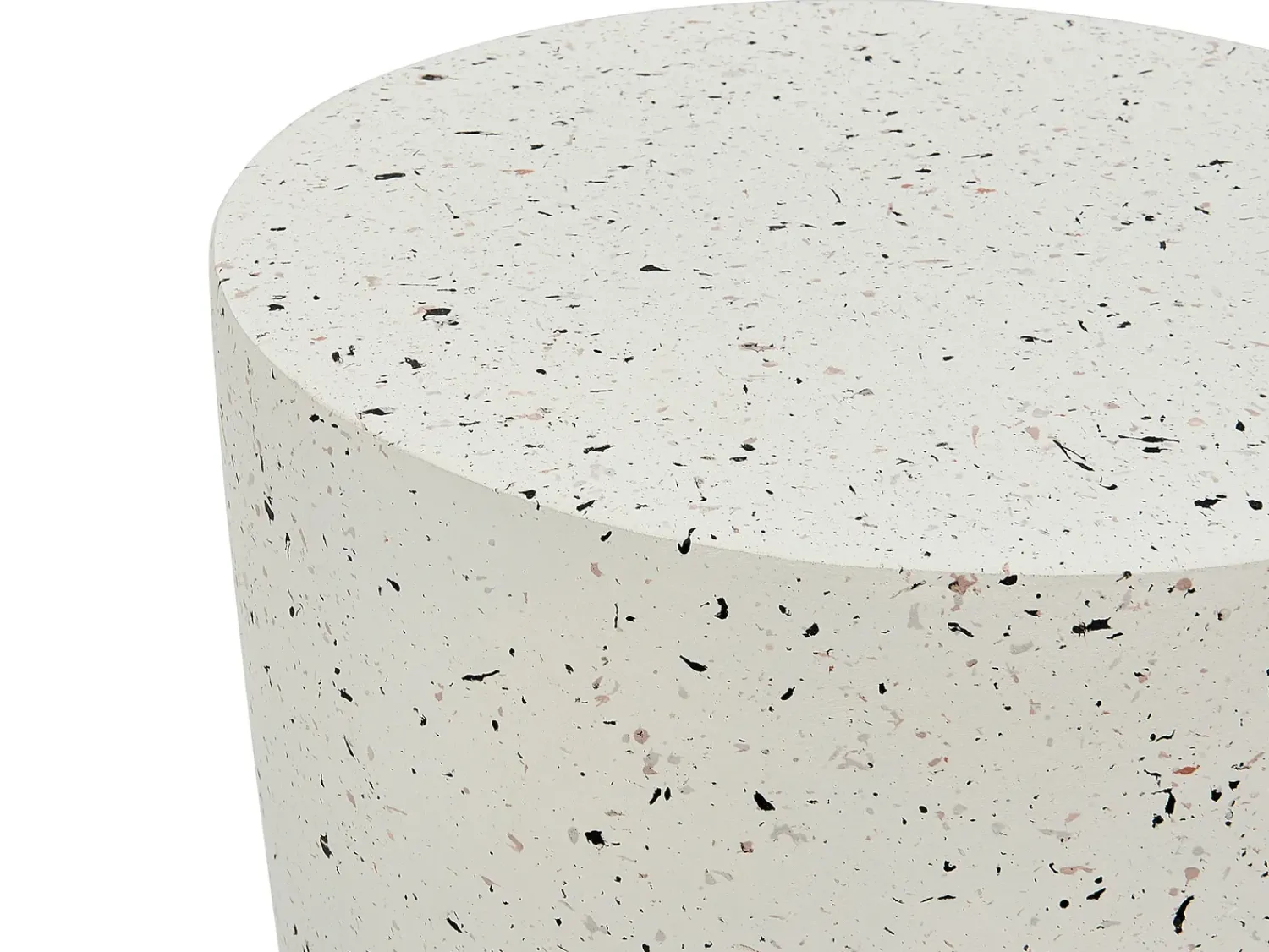 New Beliani Tavolino EDOLO 37 cm 37 cm Effetto terrazzo Terrazzo Bianco