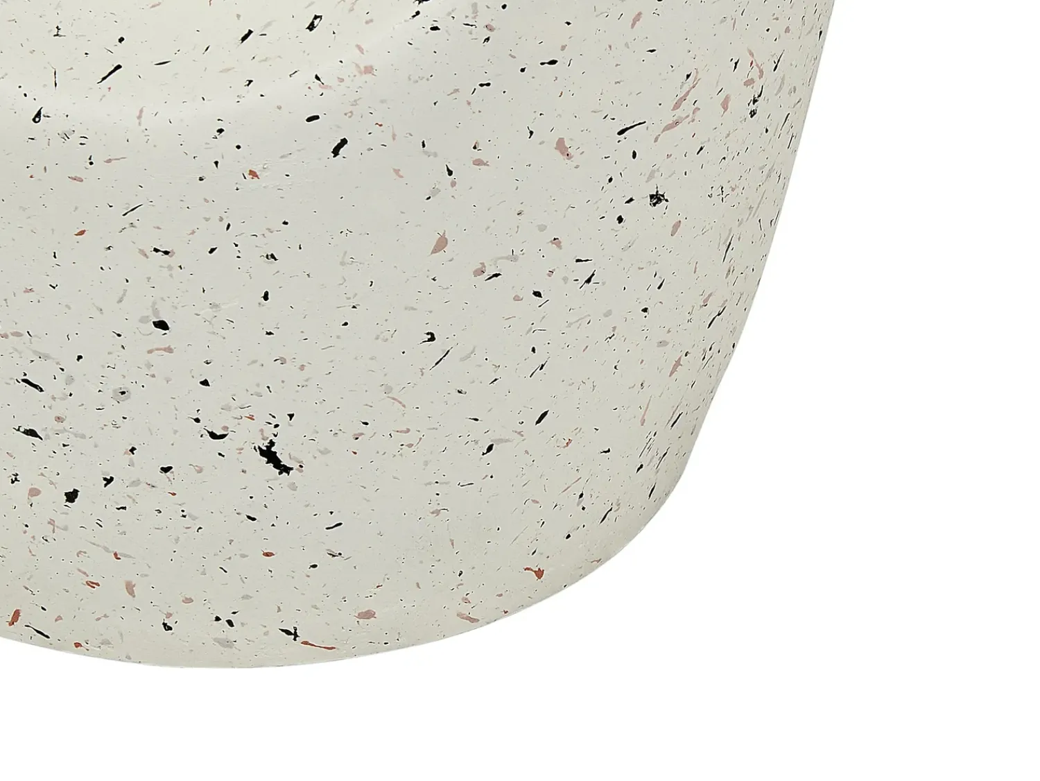 New Beliani Tavolino EDOLO 37 cm 37 cm Effetto terrazzo Terrazzo Bianco