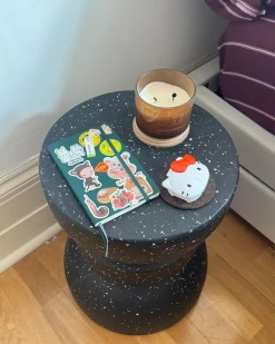 Clearance Beliani Tavolino FALIRO 37 cm 37 cm Effetto terrazzo Terrazzo Nero