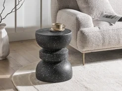 Clearance Beliani Tavolino FALIRO 37 cm 37 cm Effetto terrazzo Terrazzo Nero
