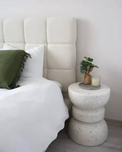 Best Beliani Tavolino FALIRO 37 cm 37 cm Effetto terrazzo Terrazzo Bianco