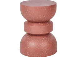 New Beliani Tavolino FALIRO 37 cm 37 cm Terrazzo Rosso