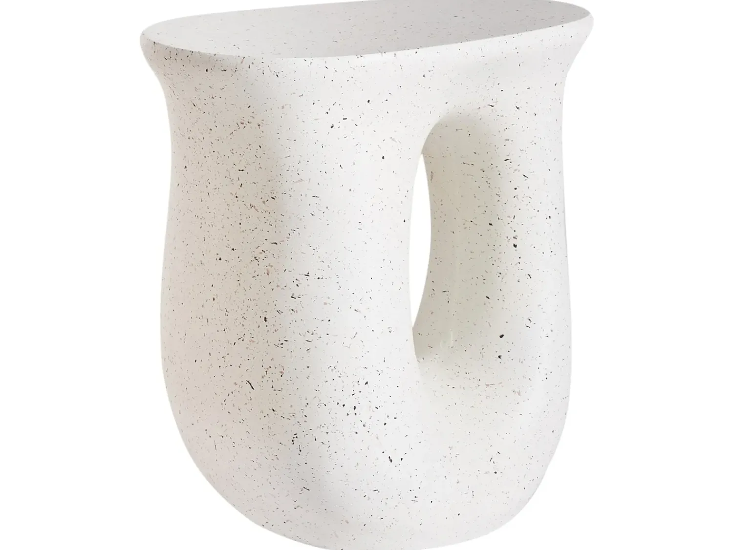 Discount Beliani Tavolino IDRO 42 cm 28 cm Effetto terrazzo Terrazzo Bianco
