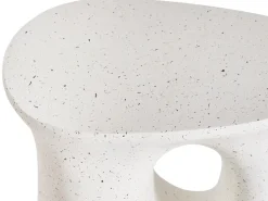Discount Beliani Tavolino IDRO 42 cm 28 cm Effetto terrazzo Terrazzo Bianco