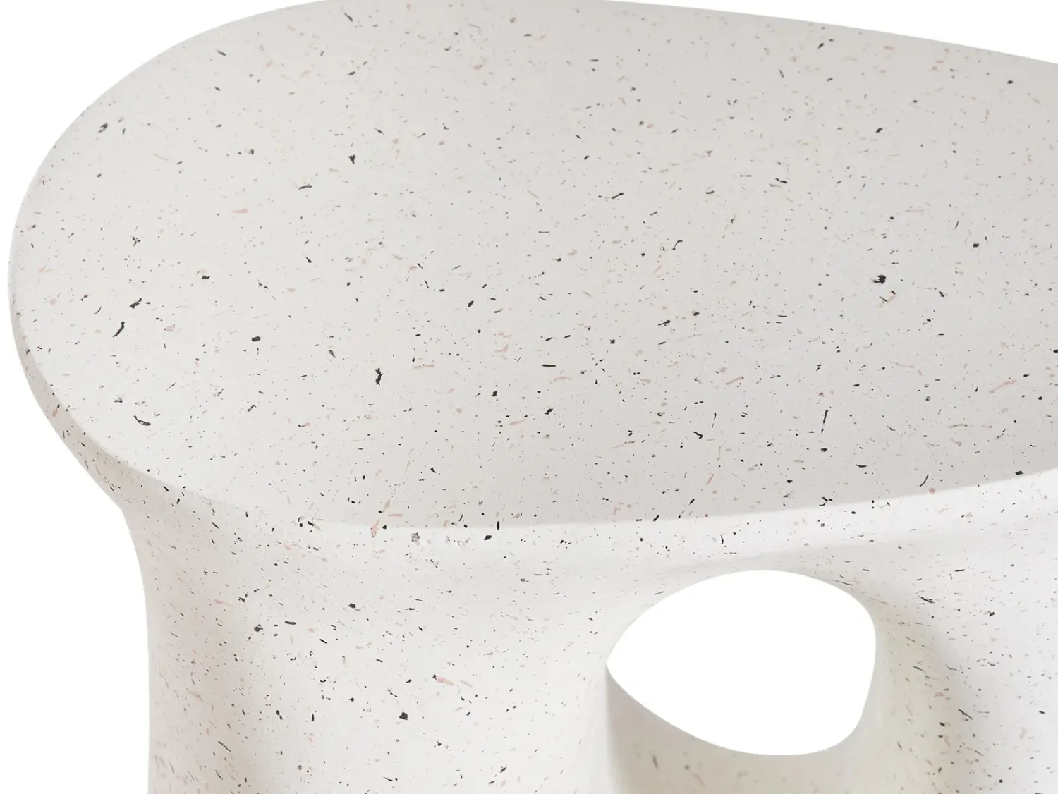 Discount Beliani Tavolino IDRO 42 cm 28 cm Effetto terrazzo Terrazzo Bianco