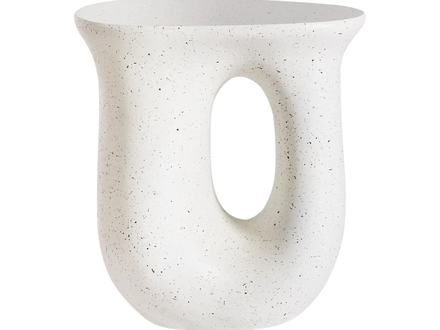 Discount Beliani Tavolino IDRO 42 cm 28 cm Effetto terrazzo Terrazzo Bianco