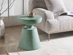 Outlet Beliani Tavolino MINCIO 45 cm 45 cm Effetto terrazzo terrazzo Verde