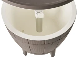 Online Beliani Tavolino portaghiaccio SILG 49 cm 49 cm Tortora Bianco Beige Grigio