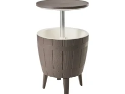 Online Beliani Tavolino portaghiaccio SILG 49 cm 49 cm Tortora Bianco Beige Grigio