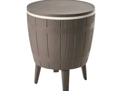 Online Beliani Tavolino portaghiaccio SILG 49 cm 49 cm Tortora Bianco Beige Grigio