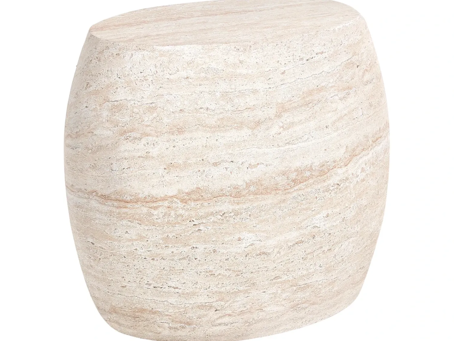 Discount Beliani Tavolino RICADI 40 cm 58 cm Effetto travertino Beige