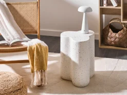Sale Beliani Tavolino TELLARO 32 cm 37 cm Effetto terrazzo Terrazzo Bianco