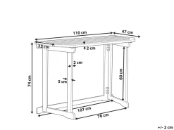 Best Beliani TREIA 110 cm 47 cm Legno d'acacia Marrone