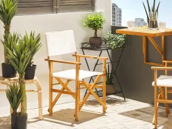 Beliani Tavolo da balcone UDINE 70 cm 69 cm Legno d'acacia Marrone