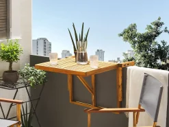 Beliani Tavolo da balcone UDINE 70 cm 69 cm Legno d'acacia Marrone