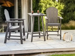 Hot Beliani ADIRONDACK 60 cm 59 cm Materiale sintetico scuro Grigio