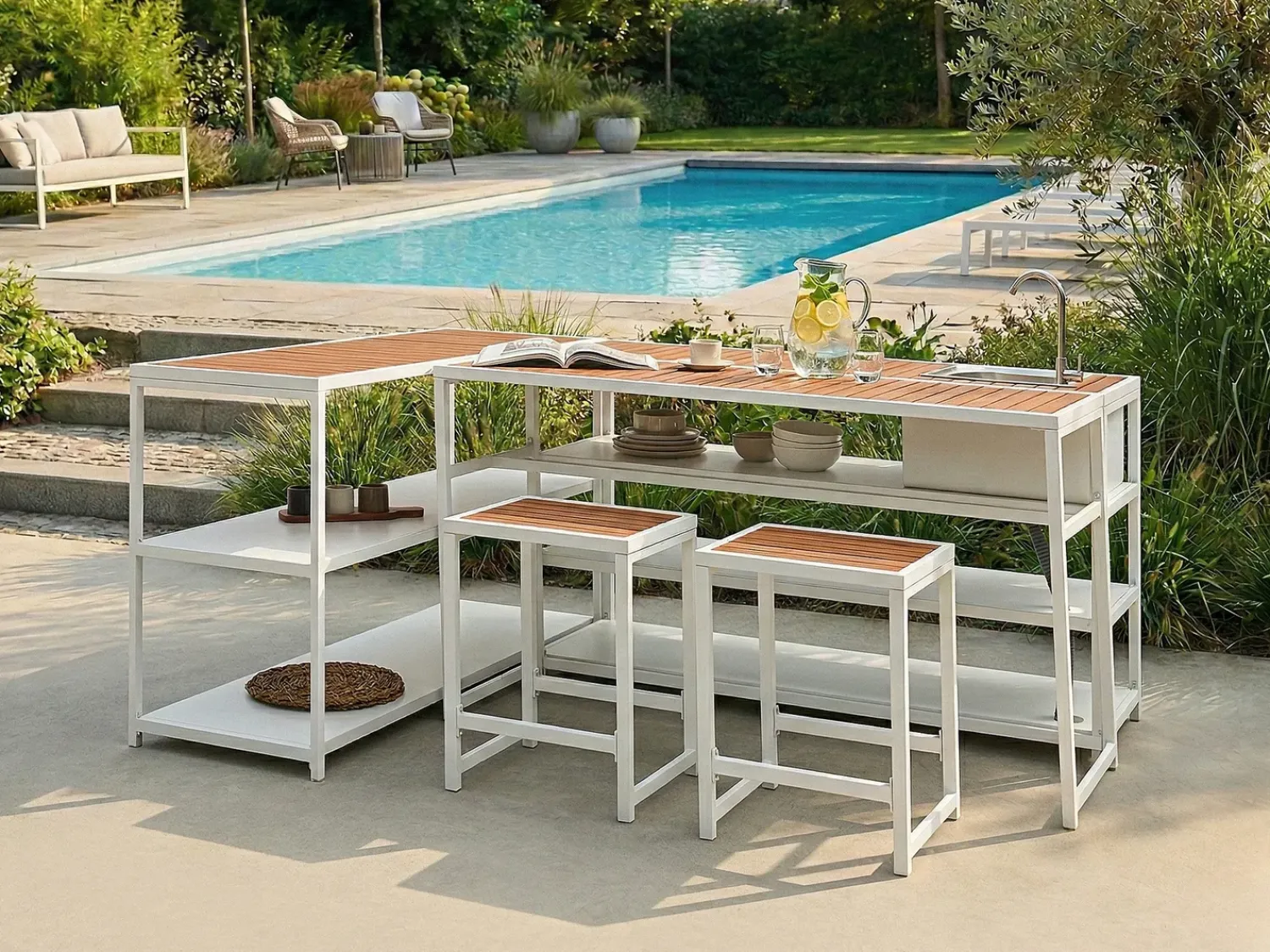 Sale Beliani AVETRANA 150 cm 50 cm Marrone/Bianco Bianco Marrone