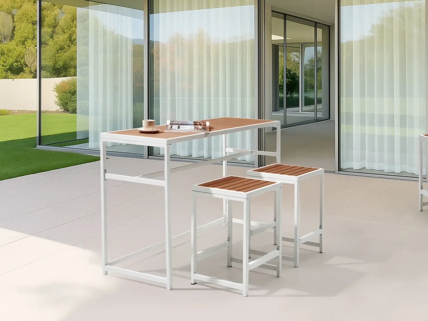 Sale Beliani AVETRANA 150 cm 50 cm Marrone/Bianco Bianco Marrone