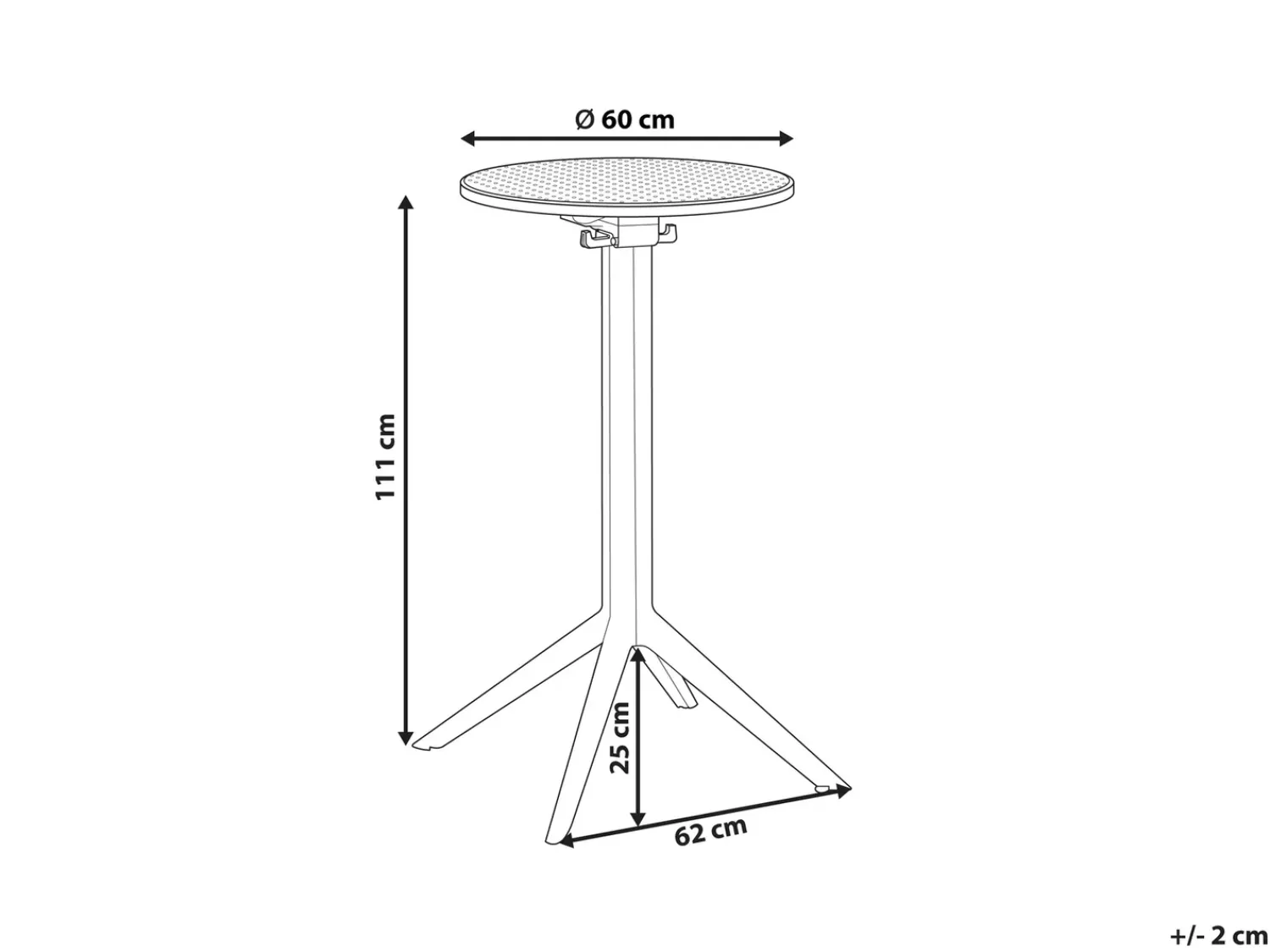 Online Beliani Tavolo da bar da giardino LEGRENA 60 cm 60 cm Nero
