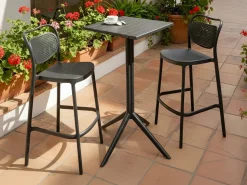 Online Beliani Tavolo da bar da giardino LEMNOS 60 cm 60 cm Nero