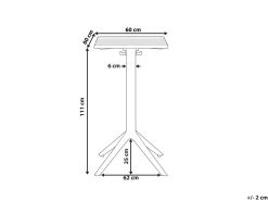Online Beliani Tavolo da bar da giardino LEMNOS 60 cm 60 cm Nero