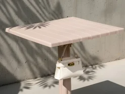New Beliani Tavolo da bar da giardino LEMNOS 60 cm 60 cm Beige