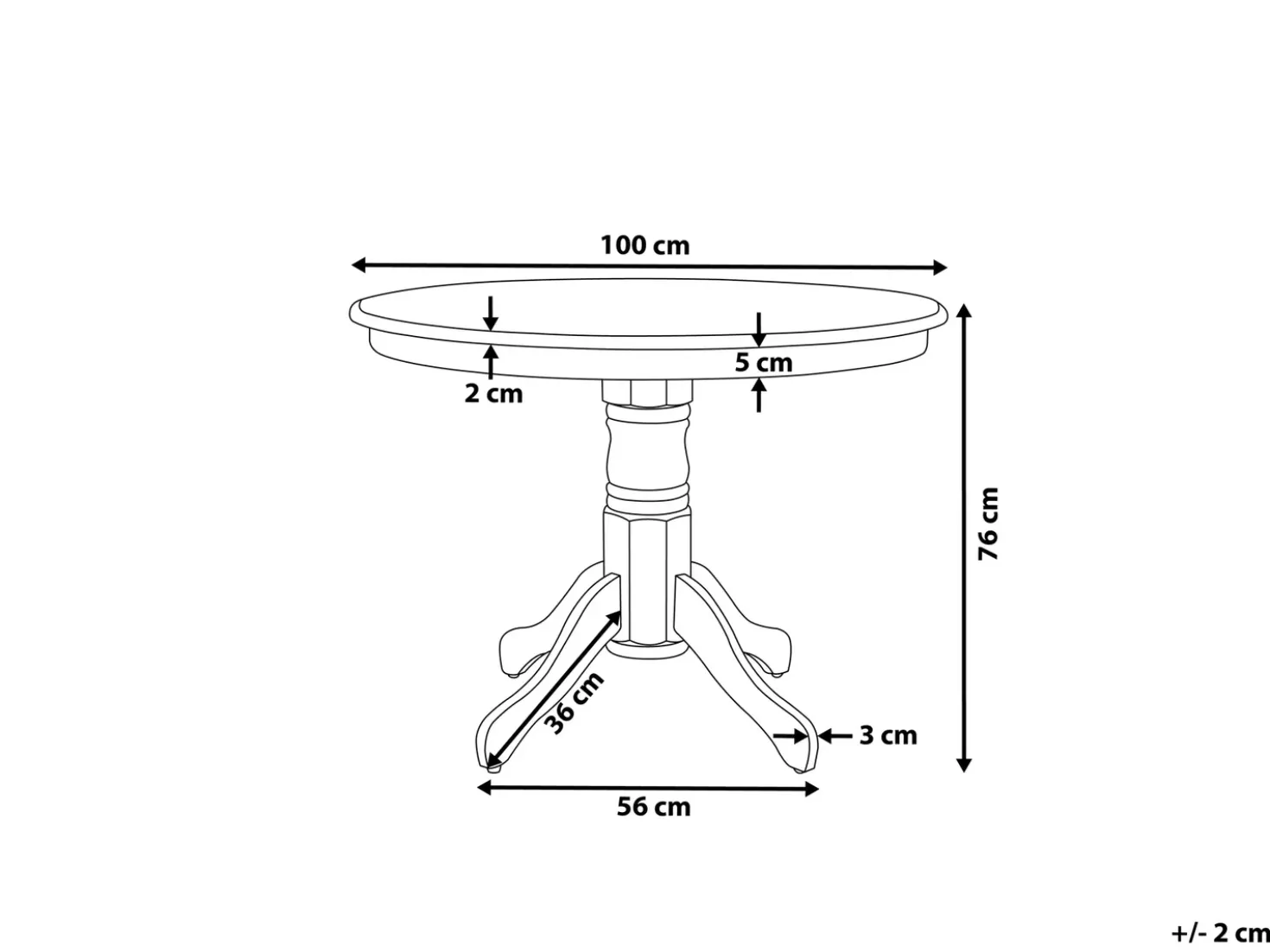 Tavolo da pranzo AKRON Frassino chiaro 100 cm 100 cm Legno