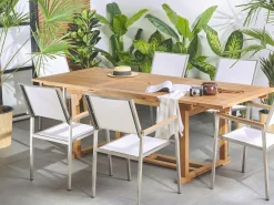New Beliani JAVA 160/220 cm 90 cm Legno d'acacia chiaro Marrone