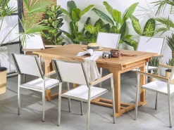 New Beliani JAVA 160/220 cm 90 cm Legno d'acacia chiaro Marrone