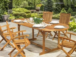 Outlet Beliani MAUI 160/220 cm 100 cm Legno d'acacia chiaro Marrone