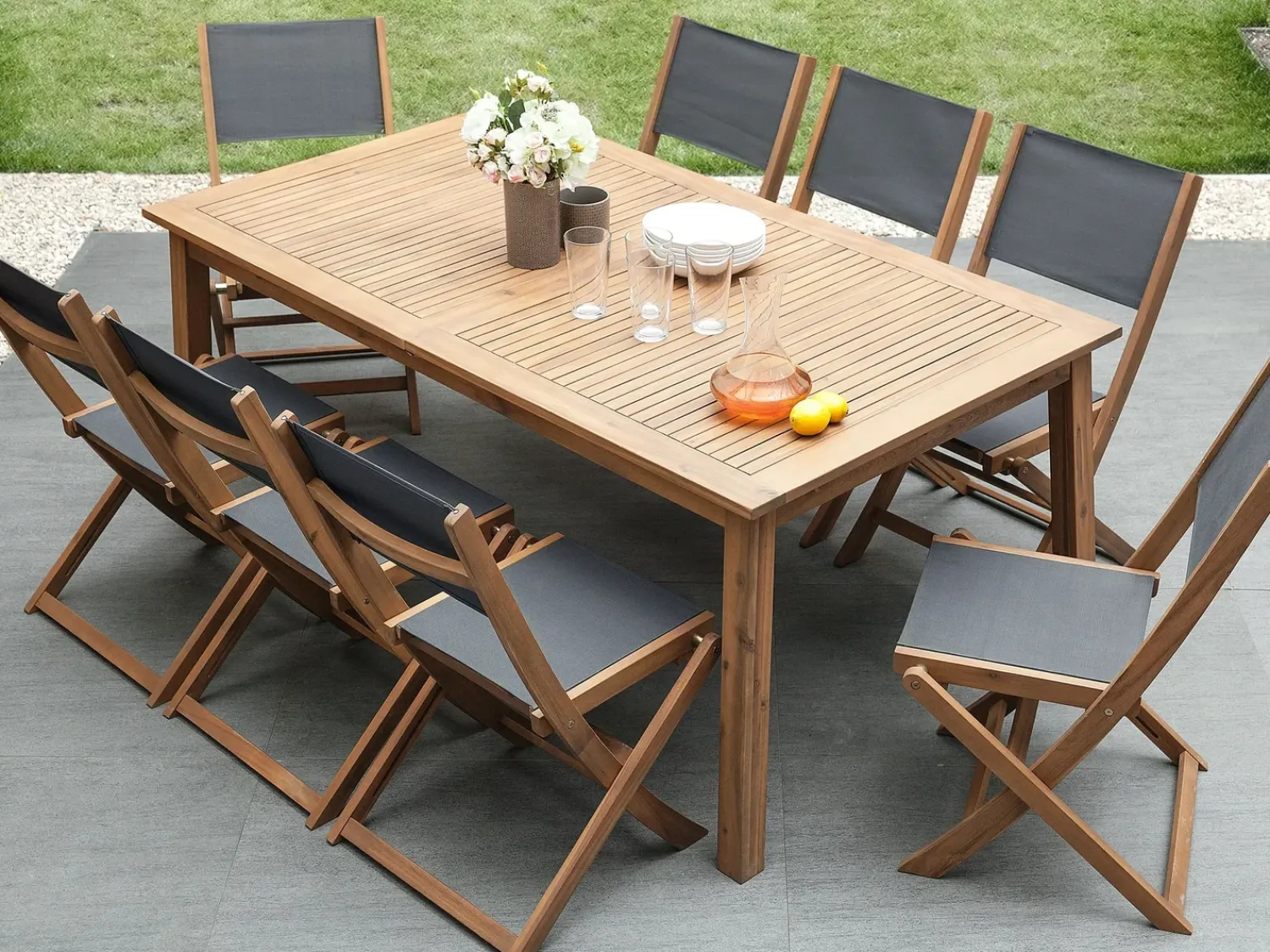 Sale Beliani CESANA 180/240 cm 100 cm Legno d'acacia chiaro Marrone