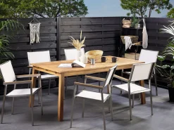 Sale Beliani CESANA 180/240 cm 100 cm Legno d'acacia chiaro Marrone